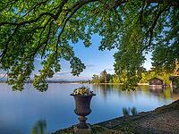 Lake Starnberg in morning light, Tutzing, Bavaria, Germany [IBR125030475]