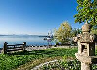 Thomaplatz am Starnberger See in morning light, Tutzing, Bavaria, Germany [IBR125030503]