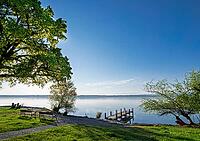 Thomaplatz am Starnberger See in morning light, Tutzing, Bavaria, Germany [IBR125030506]