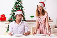 Young couple preparing for christmas meal [IBR125053255]