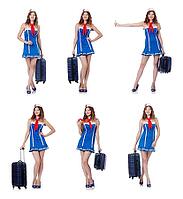 Woman with suitacases preparing for summer vacation [IBR125062199]