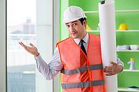 Man architect working on the project [IBR125062210]