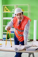 Man architect working on the project [IBR125062220]
