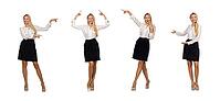 Businesswoman in business concept isolated on white [IBR125075727]