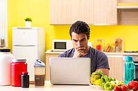 Young man in healthy eating concept [IBR125075740]