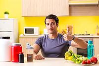 Young man in healthy eating concept [IBR125075780]