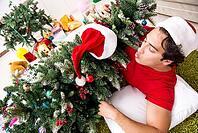 Young man drunk at home after christmas party [IBR125075786]