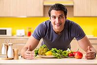 Young man in dieting and healthy eating concept [IBR125075788]