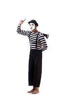 Mime with axe isolated on white background [IBR125094342]