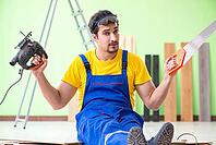 Professional contractor laying flooring at home [IBR125094373]