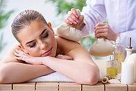 Woman during massage session in spa [IBR125094420]