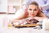 Young woman during spa procedure in salon [IBR125094434]