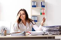Young female employee unhappy with excessive work [IBR125141721]