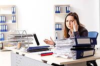Young female employee unhappy with excessive work [IBR125141726]