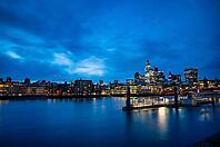 Night view, river themes, skyline behind, financial district, business district, financial district, financial district, high-rise walkie talkie, The City of London, blue hour, London, England, Great Britain, Great Britain [IBR125163334]