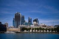 River Thames, skyline behind, financial district, financial district, financial district, financial district, skyscraper walkie talkie, The City of London, London, England, Great Britain, Great Britain [IBR125163350]
