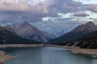 Sunset on Lake Cancano with Monte Solena and Monte Braulio, Valdidentro, Sondrio, Italy [IBR125163386]