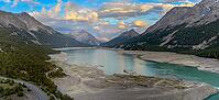 Sunset on Lake Cancano with Monte Solena and Monte Braulio, Valdidentro, Sondrio, Italy [IBR125163388]