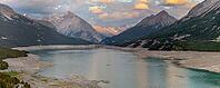Sunset on Lake Cancano with Monte Solena and Monte Braulio, Valdidentro, Sondrio, Italy [IBR125163389]