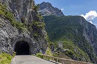 Torri di Fraele, old watchtowers, pass road with tunnels, Valdidentro, Sondrio, Italy [IBR125163414]