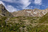 Ascent to Lake Campaccio, with mountain peaks in the Campaccio area, Monte, Valdisotto, Sondrio, Italy [IBR125163417]