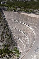Diga lago Cancano and serpentines on a service path, Cancano Lake dam, Valdidentro, Sondrio, Italy [IBR125163420]