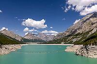 Turquoise water, Cancano Lake, Lago di Cancano, Valdidentro, Sondrio, Italy [IBR125163428]