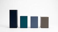 Abstract probability bar chart, four three-dimensional colored blocks of varying heights representing World Cup 2026 semi-final win probabilities, sports analytics supercomputer prediction concept, white background, studio shot, AI generated [IBR125167446]
