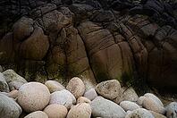 Stones, pebbles, pebbles, Cot Valley Beach, Porth Nanven, also beach of dinosaur eggs, coast, St Just in Penwith, Cornwall, England, Great Britain, Great Britain [IBR125177976]