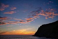 Sunset, sunset at sea, dramatic clouds, Cot Valley Beach, Porth Nanven, coast, St Just in Penwith, Cornwall, England, Great Britain, Great Britain [IBR125177981]