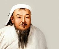 Genghis Khan, Dschingis Khan, or Chinggis Khan, born Temüjin, Temüdschin or Temüüdschin, c. 1162 – 1227, also known as Chinggis Khan, founder and first khan of the Mongol Empire, digitally edited based on a historical illustration of a 1278 portrait taken [IBR125183172]