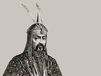 Genghis Khan, Dschingis Khan, or Chinggis Khan, born Temüjin, Temüdschin or Temüüdschin, c. 1162 – 1227, also known as Chinggis Khan, founder and first khan of the Mongol Empire, digitally edited based on a historical illustration of a 1278 portrait taken [IBR125183181]