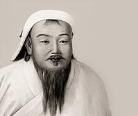 Genghis Khan, Dschingis Khan, or Chinggis Khan, born Temüjin, Temüdschin or Temüüdschin, c. 1162 – 1227, also known as Chinggis Khan, founder and first khan of the Mongol Empire, digitally edited based on a historical illustration of a 1278 portrait taken [IBR125183186]