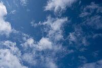 Delicate cloud formations in the blue sky, has a calming effect, weather photo, a mix of sun and clouds above 27798 Hude, Oldenburg district, Germany [IBR125185846]