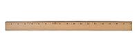 Vintage wooden school ruler over white, clipping path [IBR125188154]