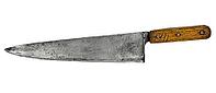Vintage chef kitchen knife isolated over white, clipping path [IBR125188180]