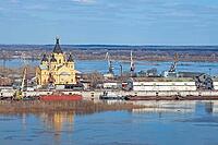 Oka and Volga conflux in Nizhny Novgorod, Russia [IBR125188226]