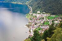 Upper view of Hallstatt Village, by the Hallein Salt Mine, near Salzburg, Austria [IBR125188231]