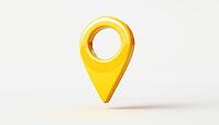 Yellow Geolocation Pin On Realistic Map: A Detailed Representation Of The Current Location With A Pin Code For Accuracy, AI generated [IBR125195693]