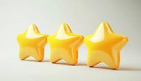 Customer Review With Five Metallic Golden Stars In Speech Bubble Reflecting Five Star Rating And Positive Feedback For Service Satisfaction And Good Rate, AI generated [IBR125195694]