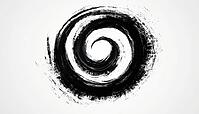 Abstract Decorative Helix: Hand-Painted Spiral Symbol With Ink Brush. Grunge Round Curl Button With Cycle, Motion, And Rotation Graphic Element, AI generated [IBR125195696]