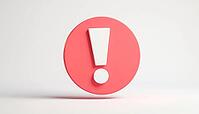 Warning: White Exclamation Mark On Red Circle On White Background. This Symbol Suggests Caution And Draws Attention To Potential Dangers, AI generated [IBR125195699]