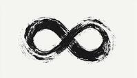 Eternal Emblem: Black Mobius Ribbon Silhouette Of Infinite Symbol. Modern Grunge Brush Design For Endless Cycle Of Life. Graphic Element For Card, Logo, Tattoo, AI generated [IBR125195721]