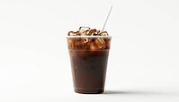 Refreshing Iced Americano: Enjoying A Plastic Cup Beverage In The Summer Sun With A Strong, Bold Black Coffee Flavor, AI generated [IBR125195722]