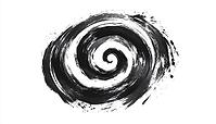 Decorative Hand-Painted Swirl Symbol Created With Ink Brush. Artistic Graphic Element With Concentric Curves And Swirling Swash. Ornamental Decorative Movement Shape, AI generated [IBR125195723]