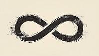 Eternal And Limitless Symbol: Black Mobius Ribbon Silhouette. Modern Grunge Brush Design For Endless Cycle Of Life. Graphic Element For Card, Logo, And Tattoo, AI generated [IBR125195752]