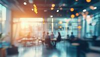 Modern Office Space With Blurred Interior And Business People Working In Abstract Setting. A Contemporary Workplace Vibe With Hustle And Bustle, AI generated [IBR125195753]