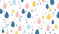 Adorable Raindrop Pattern In Blue, Pink, And Yellow On White Background For Children And Infants. Perfect For Kids' Clothing And Accessories, AI generated [IBR125195758]