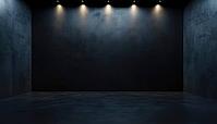 Dark Plaster Black Floor With Light Effect: An Ideal Choice For Interior Decoration, Exercise Gym, Or Studio Wall Display, AI generated [IBR125195764]