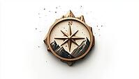 Modern Vintage Retro Hipster Badge Adventure Outdoor Logo Featuring A Compass And Mountain. Versatile Compass Emblem Design, AI generated [IBR125200670]